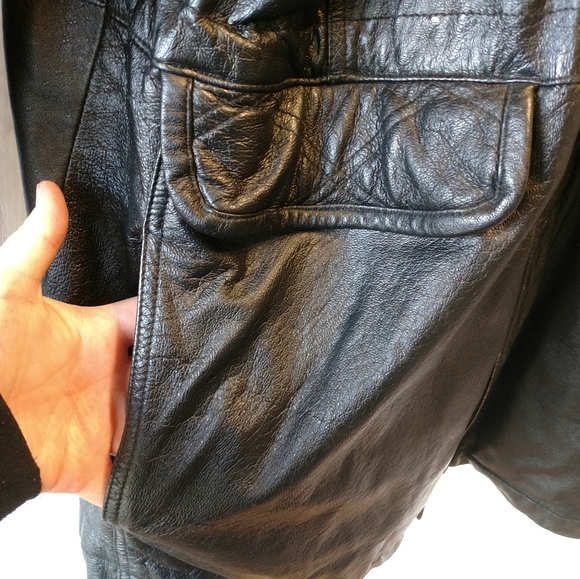 Stefano man leather jacket size large black - Picture 7 of 8